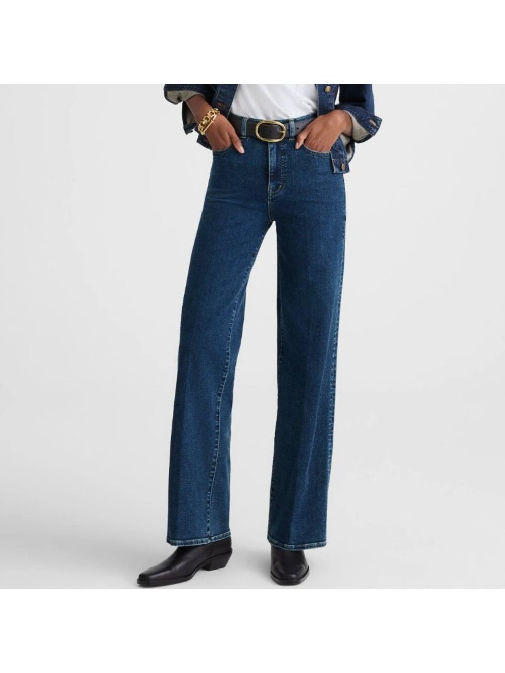 Madewell Wide-Leg Jean Sz 28 Super Stretch Denim Pattson Wash High Rise NW263
